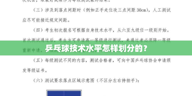 乒乓球技术水平怎样划分的？
