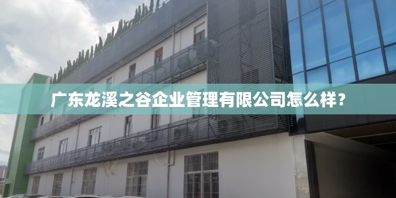 广东龙溪之谷企业管理有限公司怎么样？