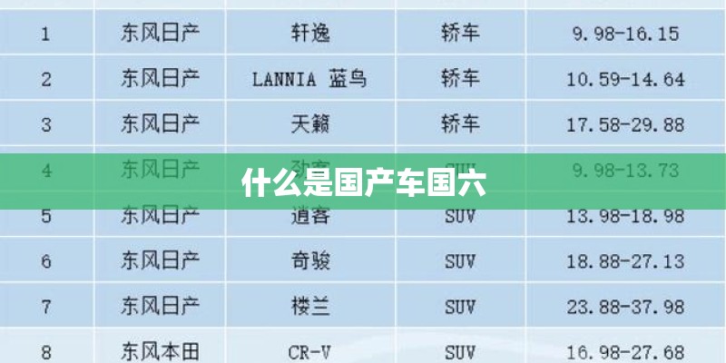 什么是国产车国六