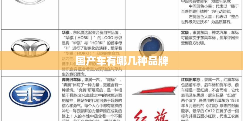 国产车有哪几种品牌