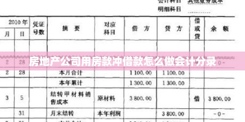 房地产公司用房款冲借款怎么做会计分录