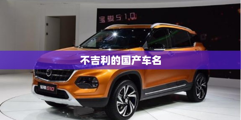 不吉利的国产车名