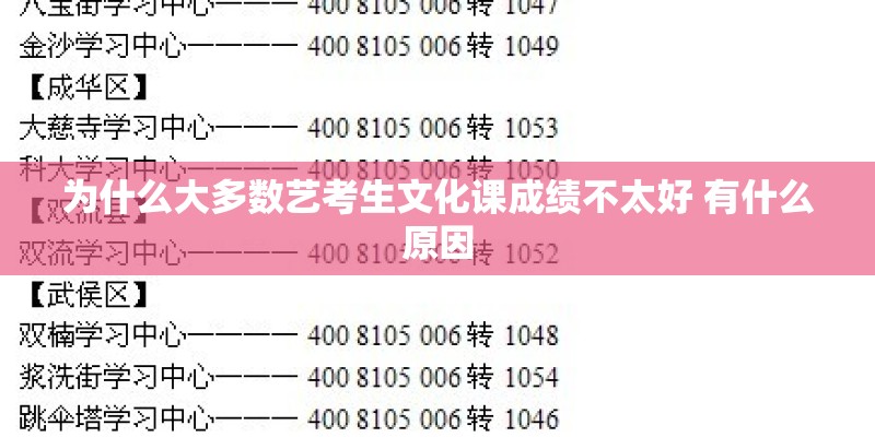 为什么大多数艺考生文化课成绩不太好 有什么原因