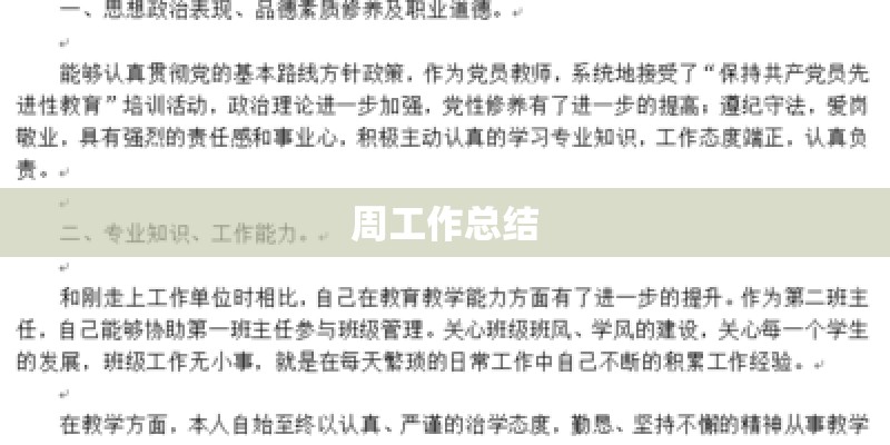 周工作总结 周工作总结