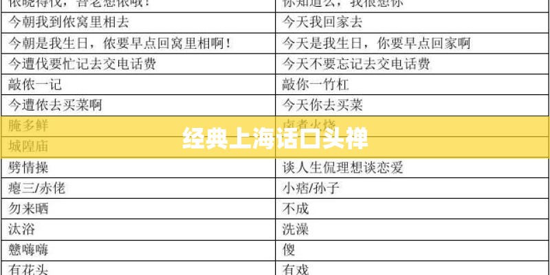 经典上海话口头禅