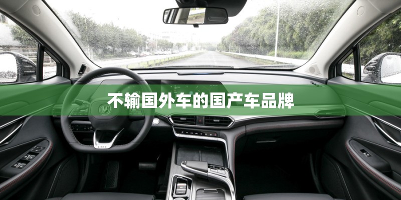 不输国外车的国产车品牌
