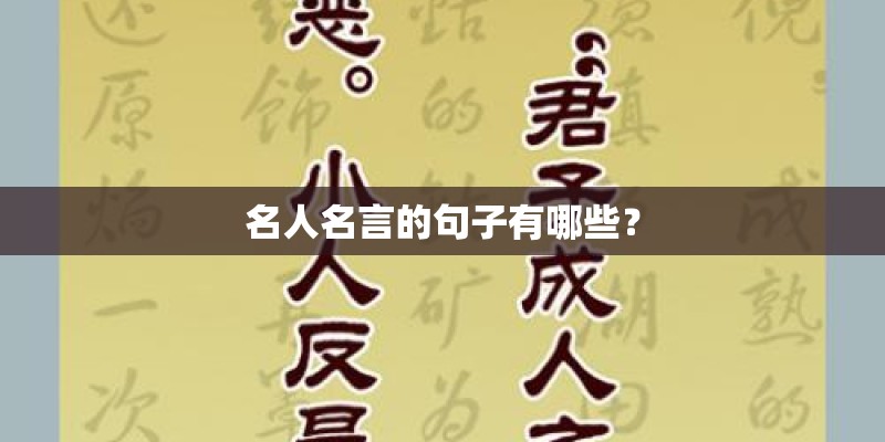名人名言的句子有哪些? 名人名言的句子有哪些?