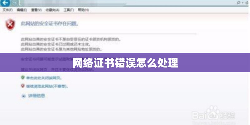 网络证书错误怎么处理