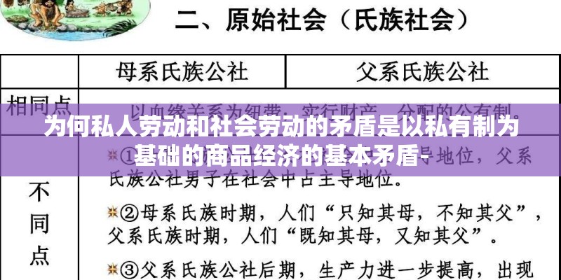 为何私人劳动和社会劳动的矛盾是以私有制为基础的商品经济的基本矛盾-