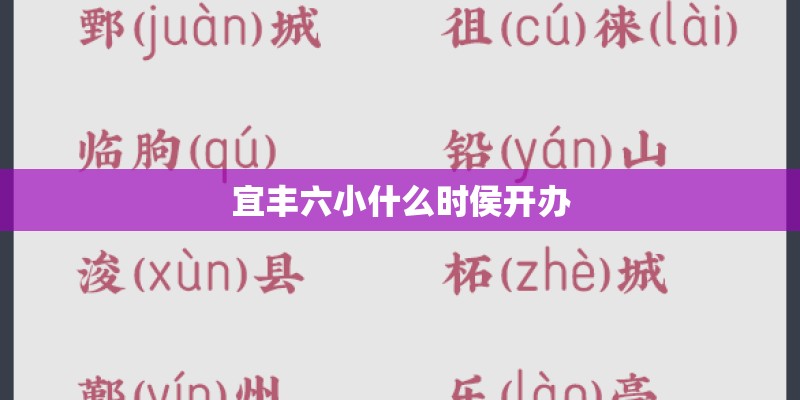 宜丰六小什么时侯开办