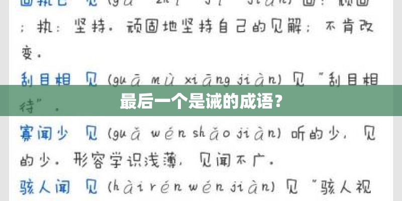 最后一个是诫的成语？