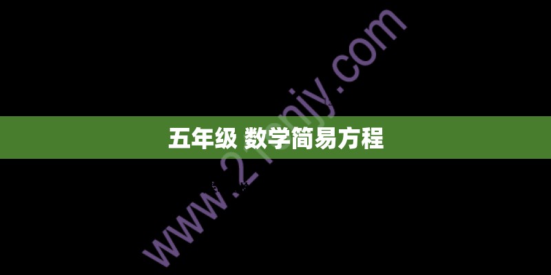 五年级 数学简易方程
